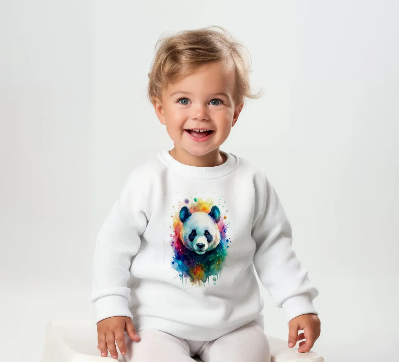 Orso panda in acquerello felpa neonato da 🎁 NOBELART