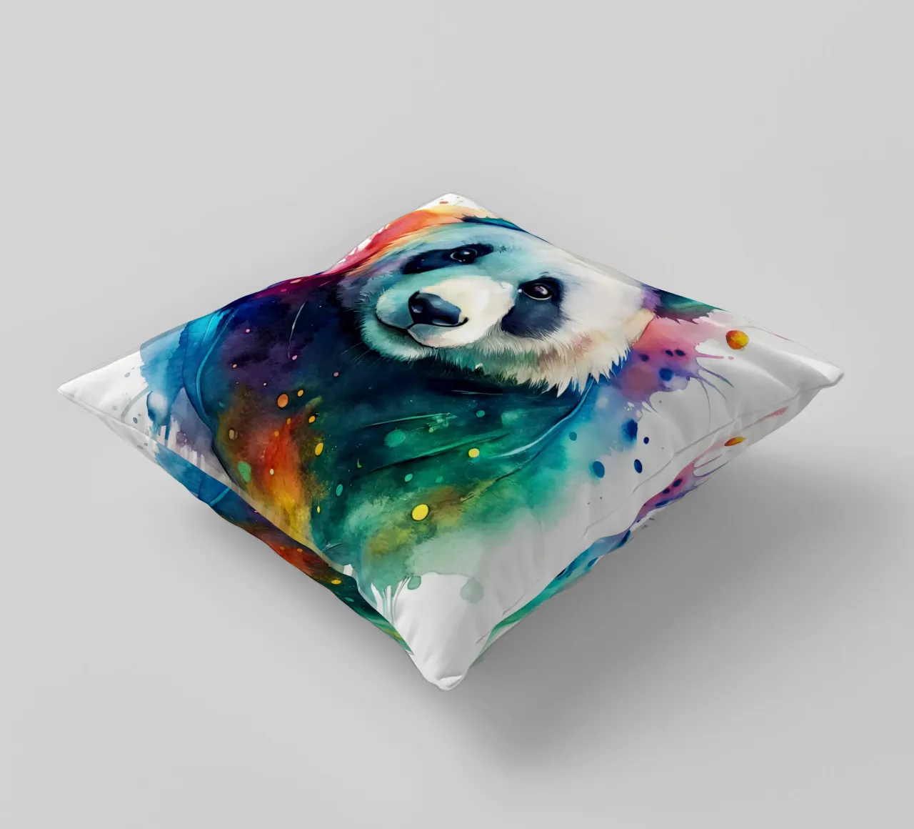 Orso panda in acquerello cuscino da 🎁 NOBELART
