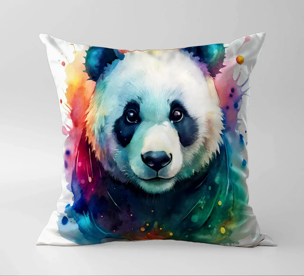 Orso panda in acquerello cuscino da 🎁 NOBELART
