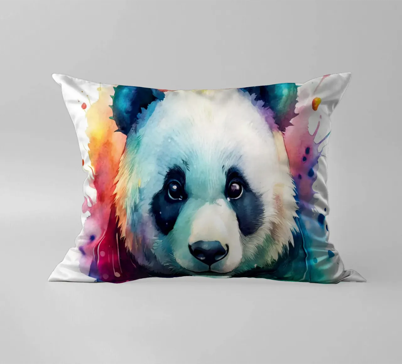 Orso panda in acquerello cuscino da 🎁 NOBELART