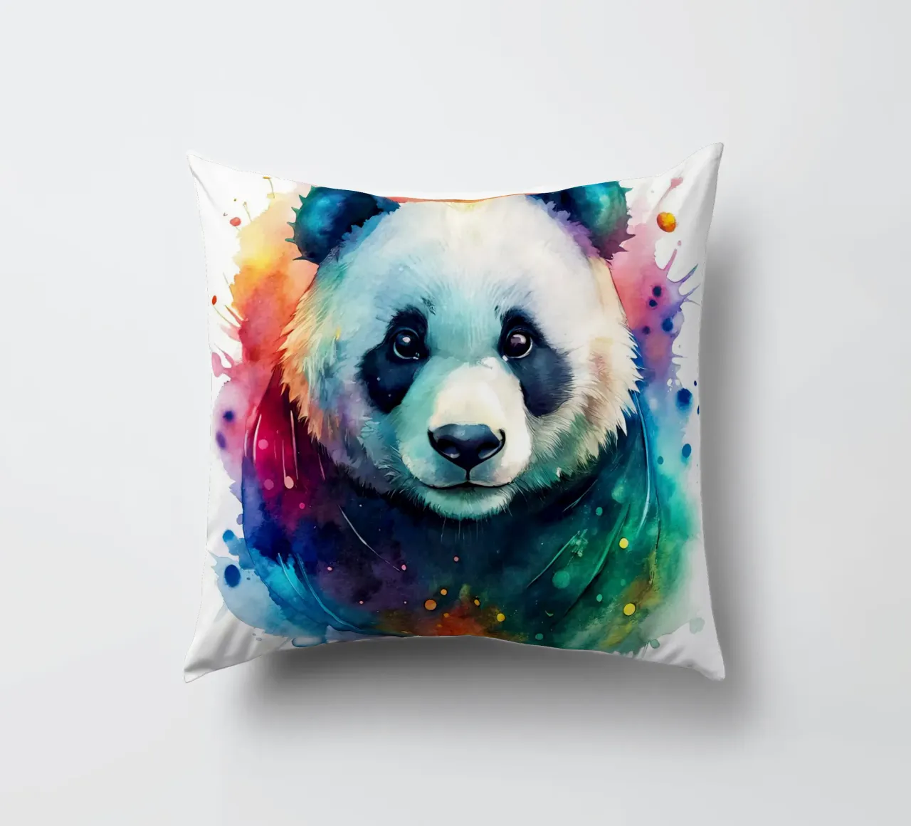 Orso panda in acquerello cuscino da 🎁 NOBELART
