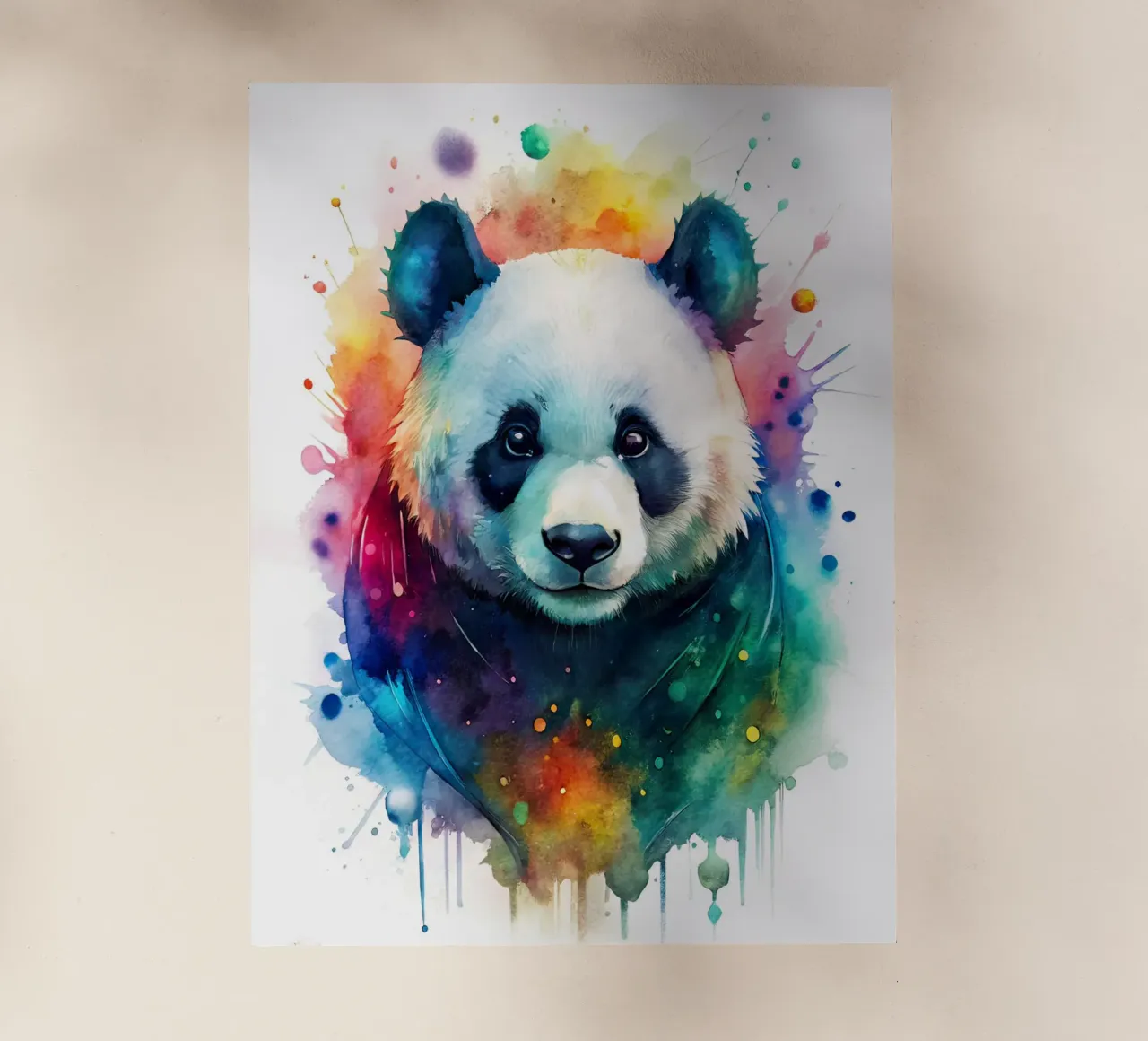 Orso panda in acquerello pellicola backlit da 🎁 NOBELART