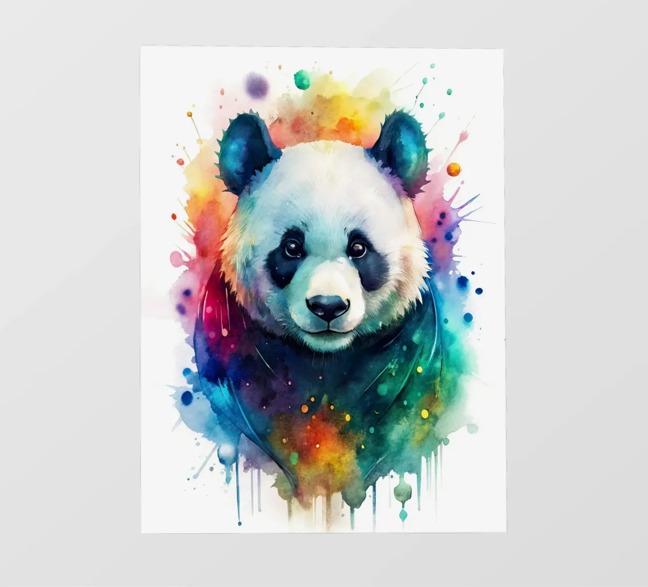 Orso panda in acquerello pellicola backlit da 🎁 NOBELART
