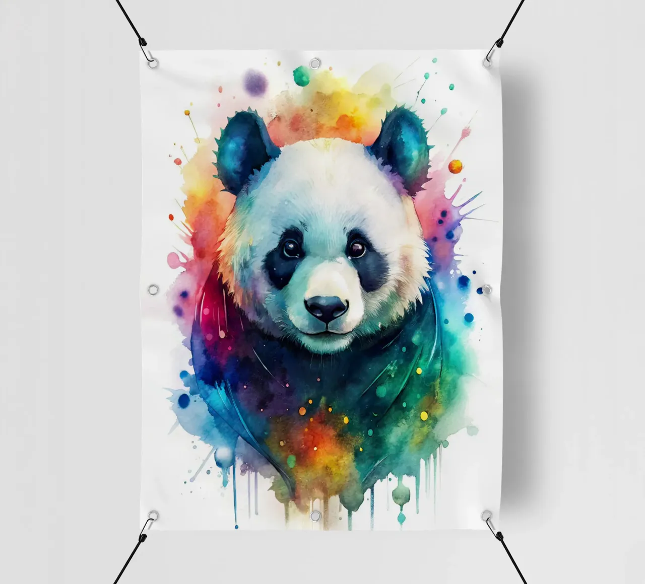 Orso panda in acquerello telo in pvc da 🎁 NOBELART
