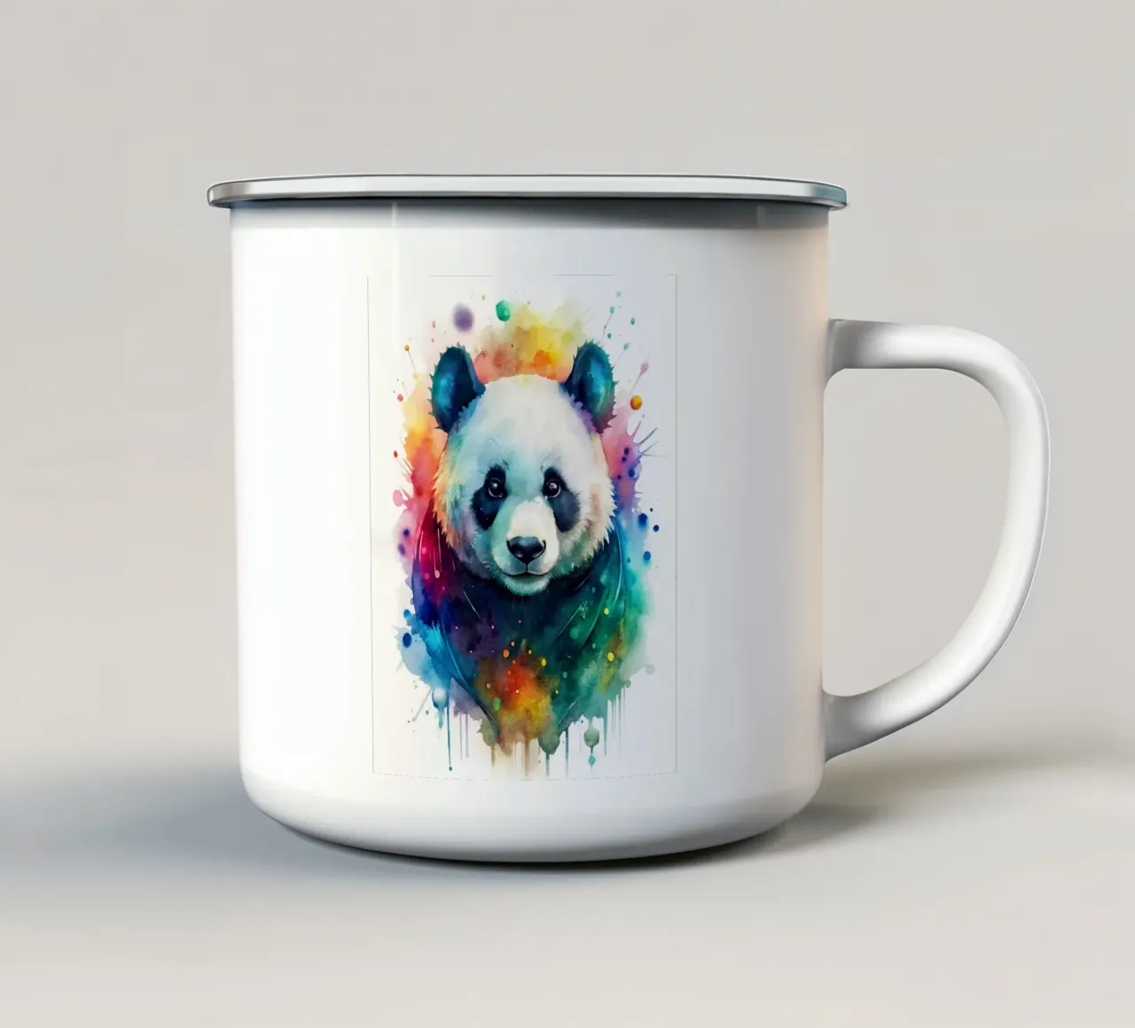 Orso panda in acquerello tazza in smalto da 🎁 NOBELART