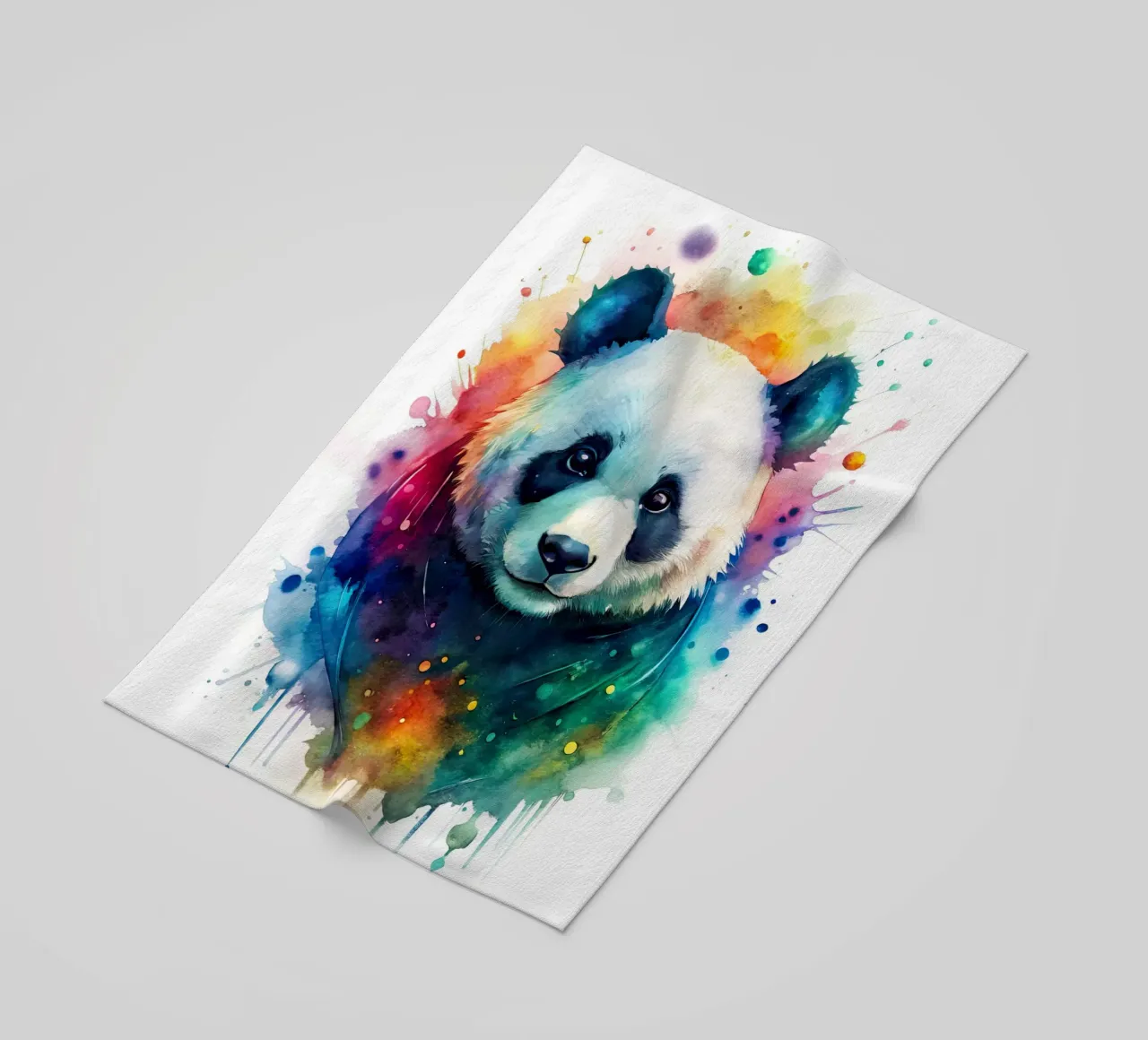 Orso panda in acquerello telo mare da 🎁 NOBELART