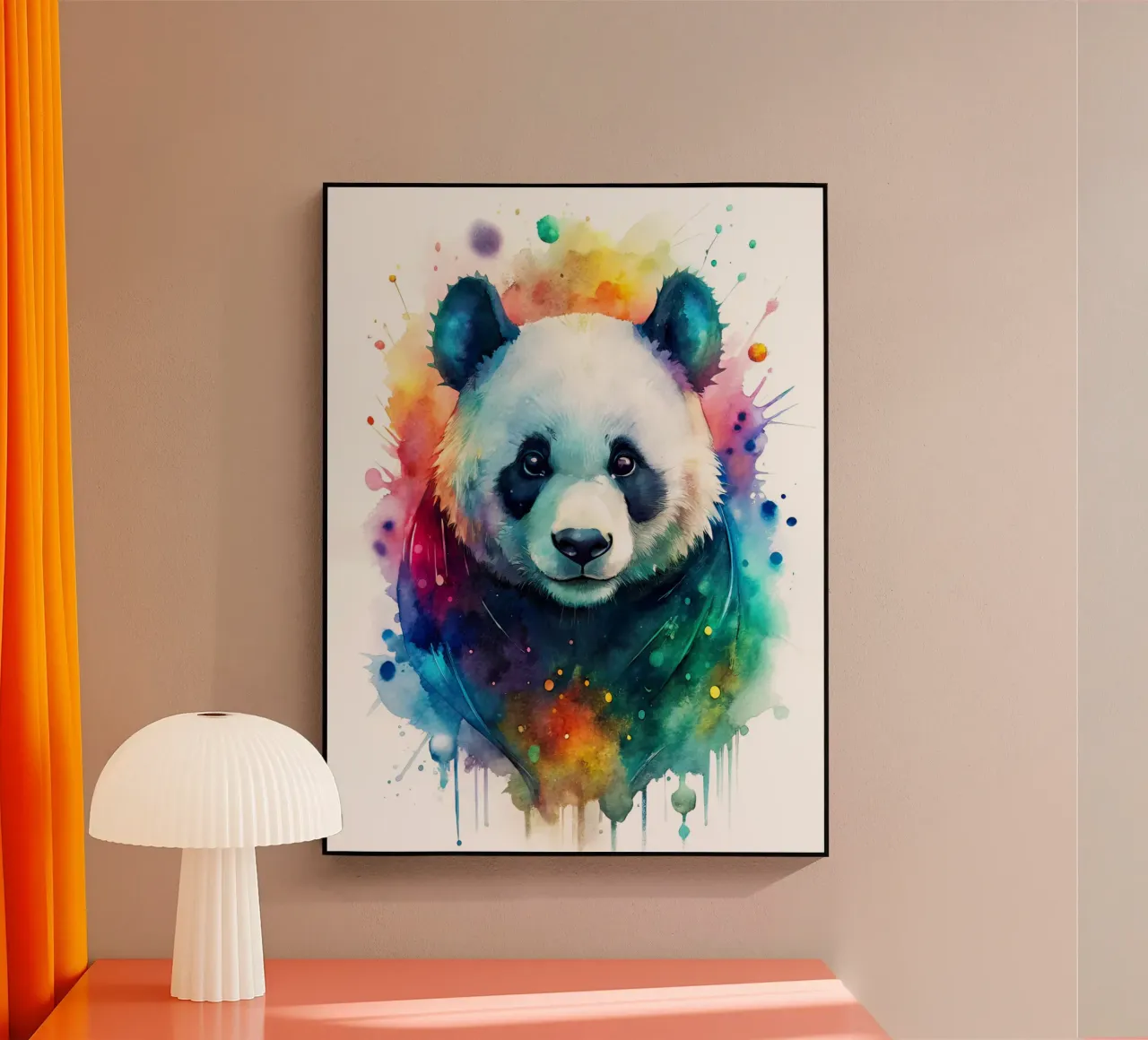Orso panda in acquerello plexiglass da 🎁 NOBELART