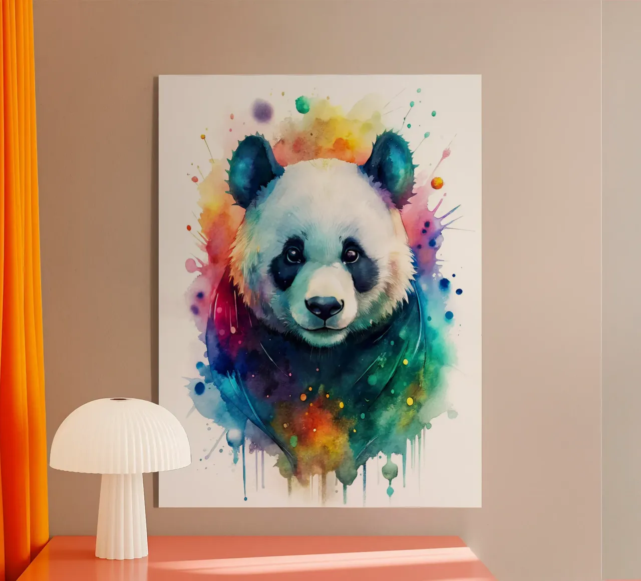 Orso panda in acquerello plexiglass da 🎁 NOBELART