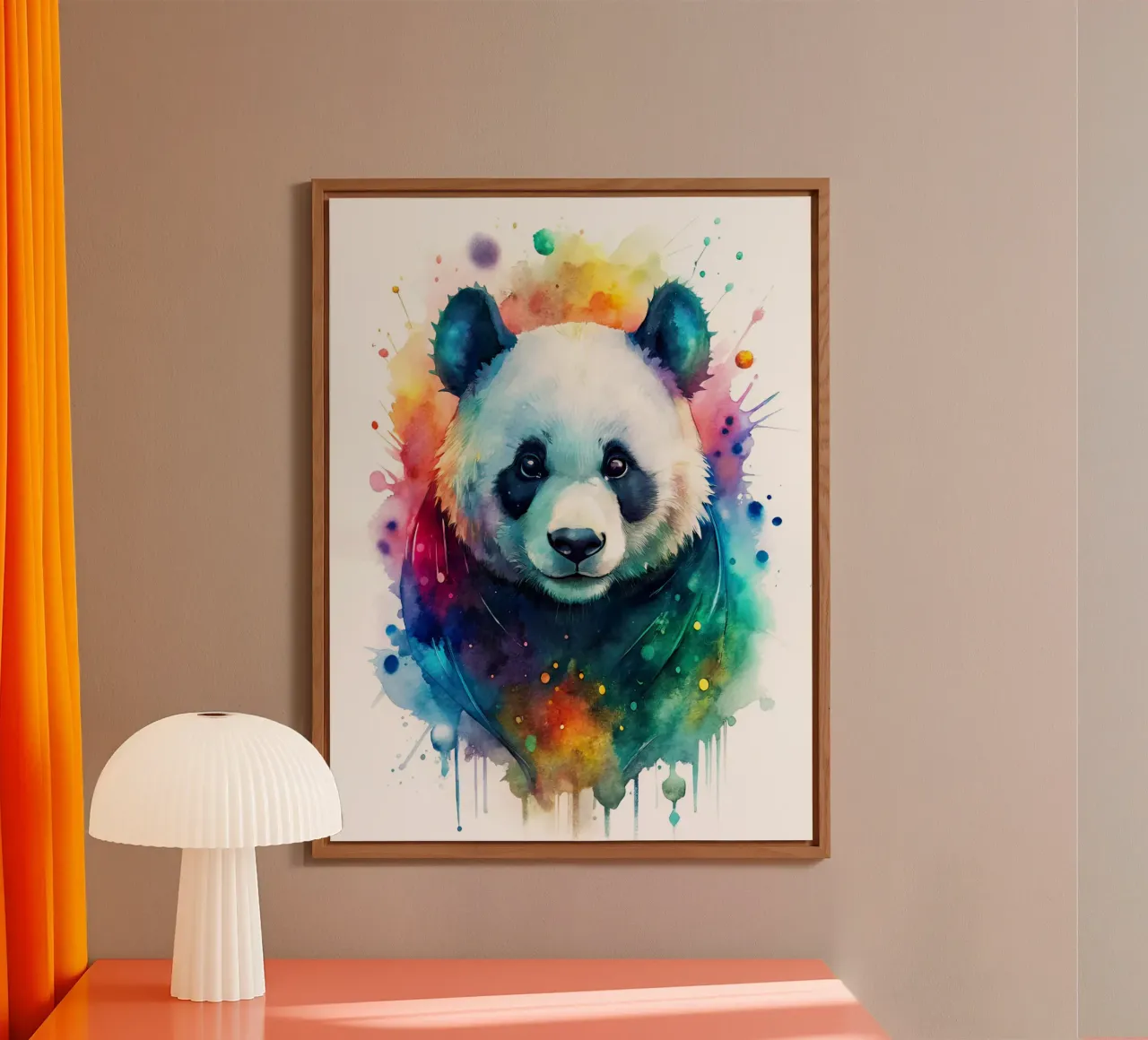 Orso panda in acquerello alluminio dibond da 🎁 NOBELART