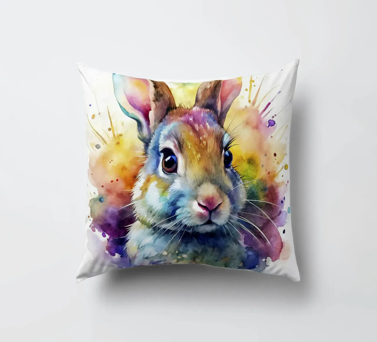 Coniglio ad acquerello cuscino da 🎁 NOBELART