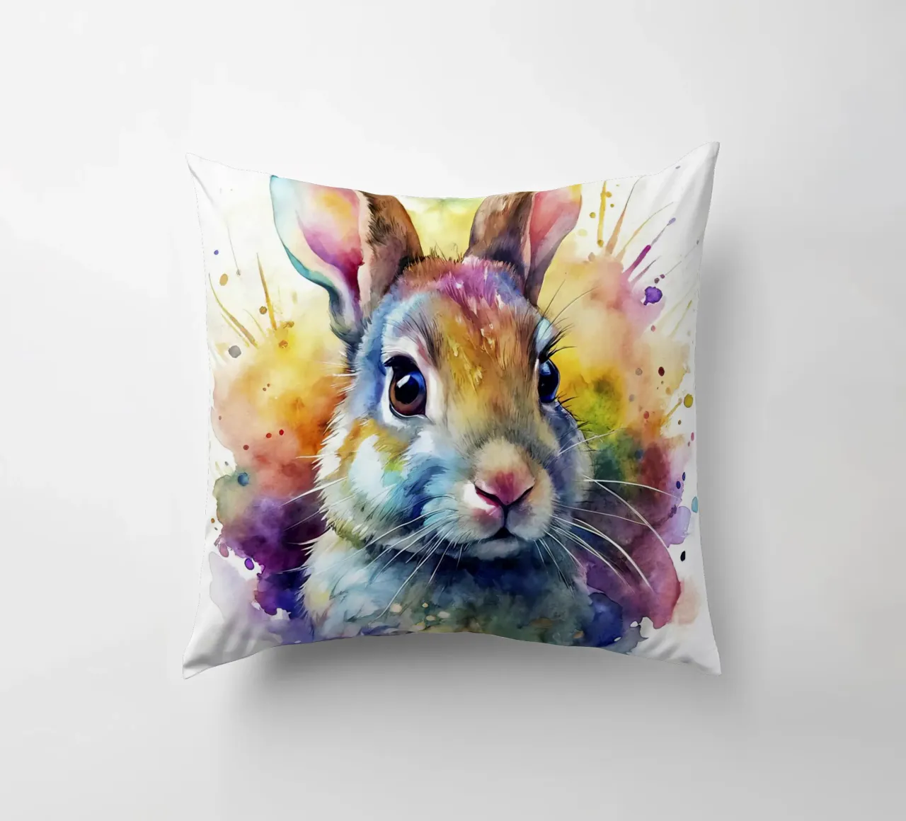 Coniglio ad acquerello cuscino da 🎁 NOBELART