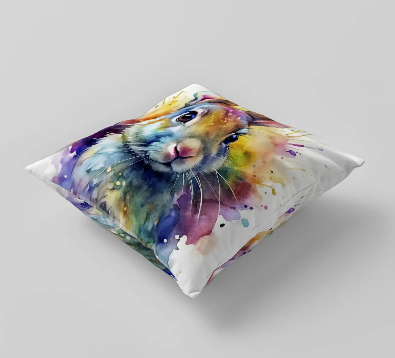 Coniglio ad acquerello cuscino da 🎁 NOBELART