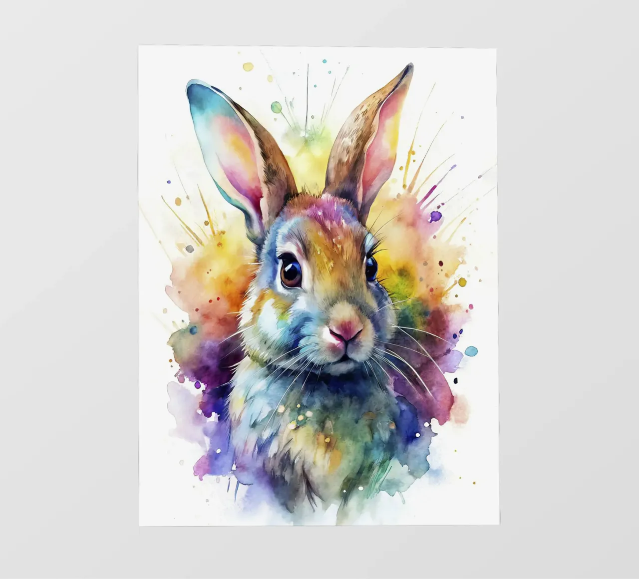 Coniglio ad acquerello telo in pvc da 🎁 NOBELART