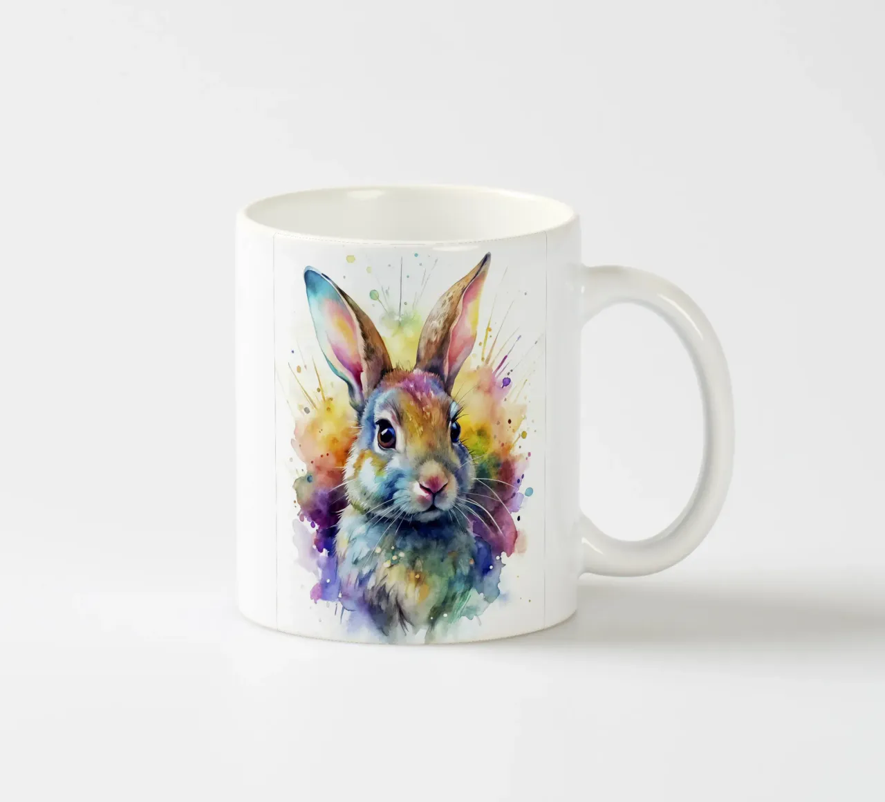 Coniglio ad acquerello tazza in ceramica da 🎁 NOBELART