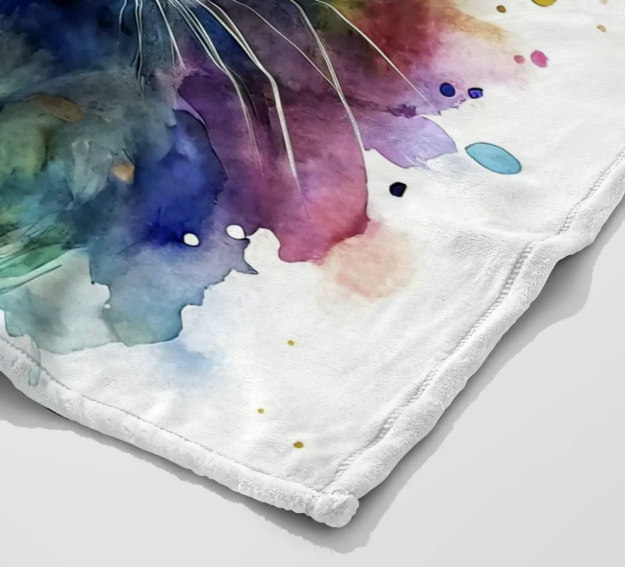 Coniglio ad acquerello coperta in pile da 🎁 NOBELART
