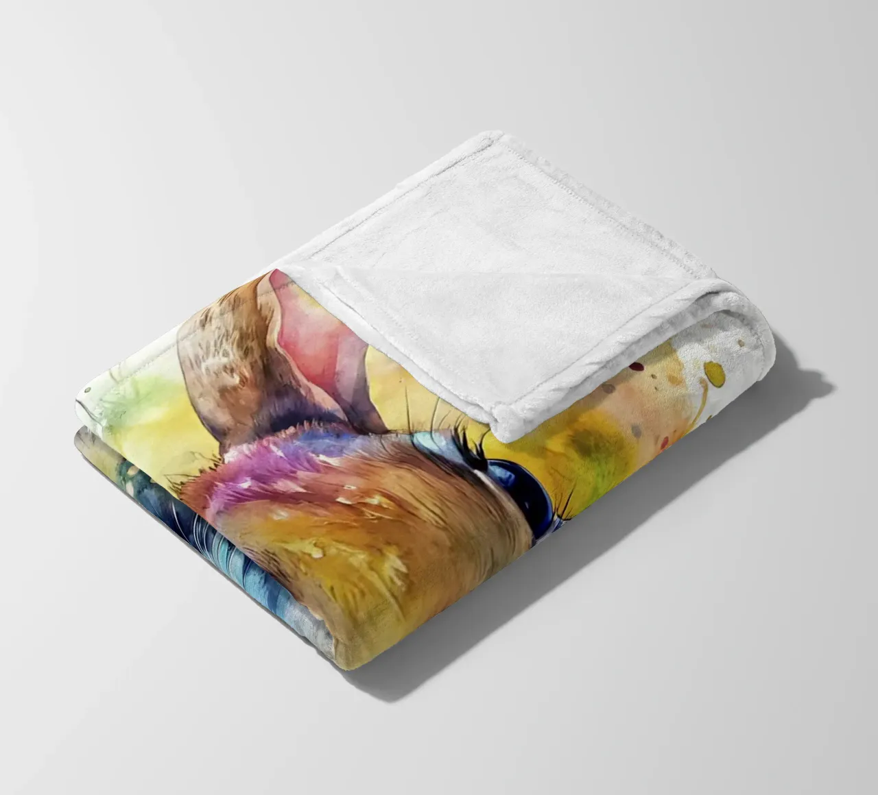 Coniglio ad acquerello coperta in pile da 🎁 NOBELART