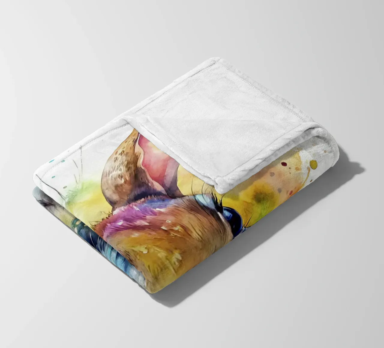Coniglio ad acquerello coperta in pile da 🎁 NOBELART
