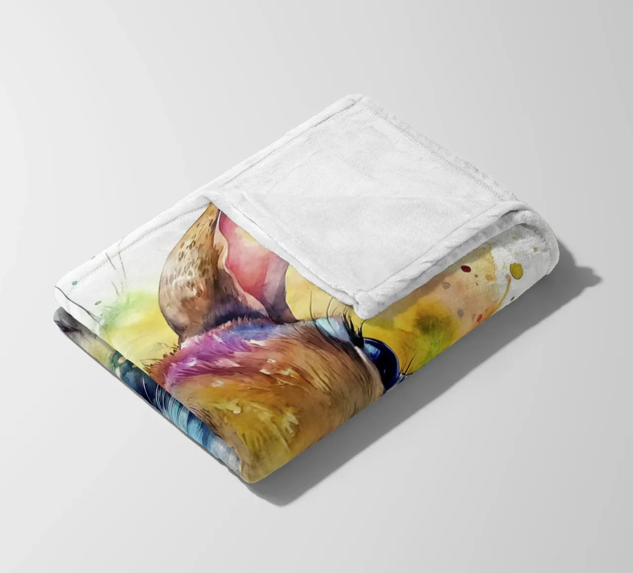 Coniglio ad acquerello coperta in pile da 🎁 NOBELART