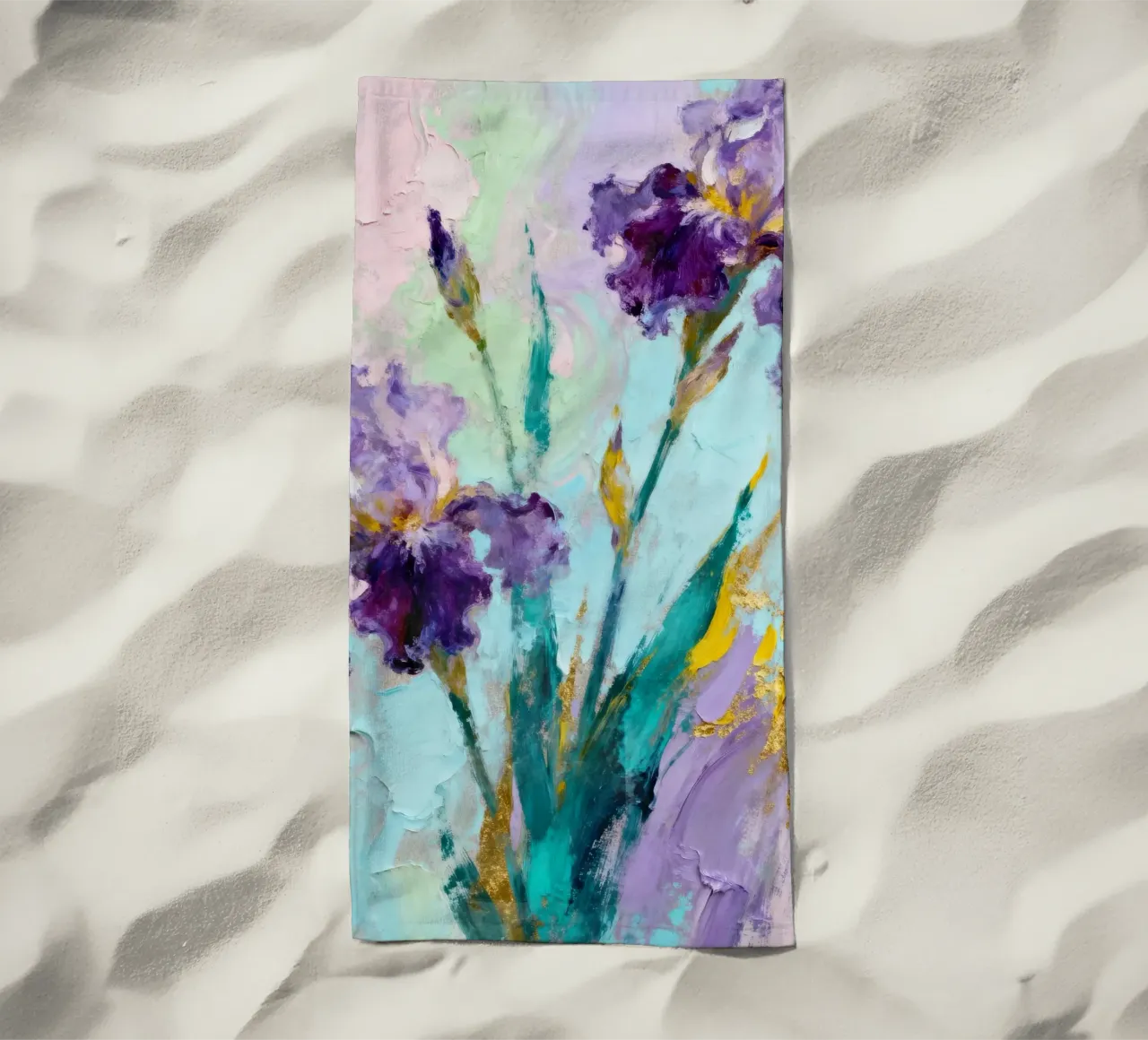 Purple Iris Abstract telo mare da Attaboy Dsgn