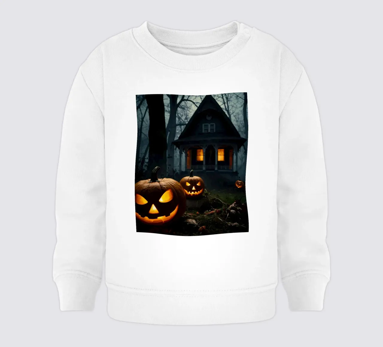 Halloween: Zucca e casa spettrale nella foresta felpa neonato da RB-Digital-Paintings