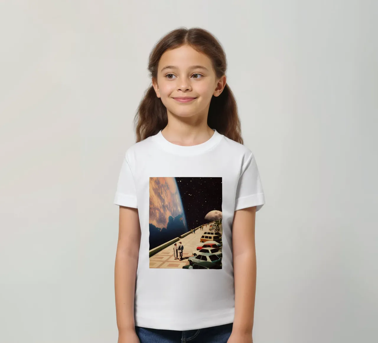 Space Promenade kids t-shirt by Taudalpoi
