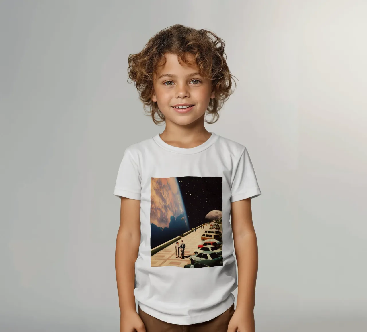 Space Promenade kids t-shirt by Taudalpoi