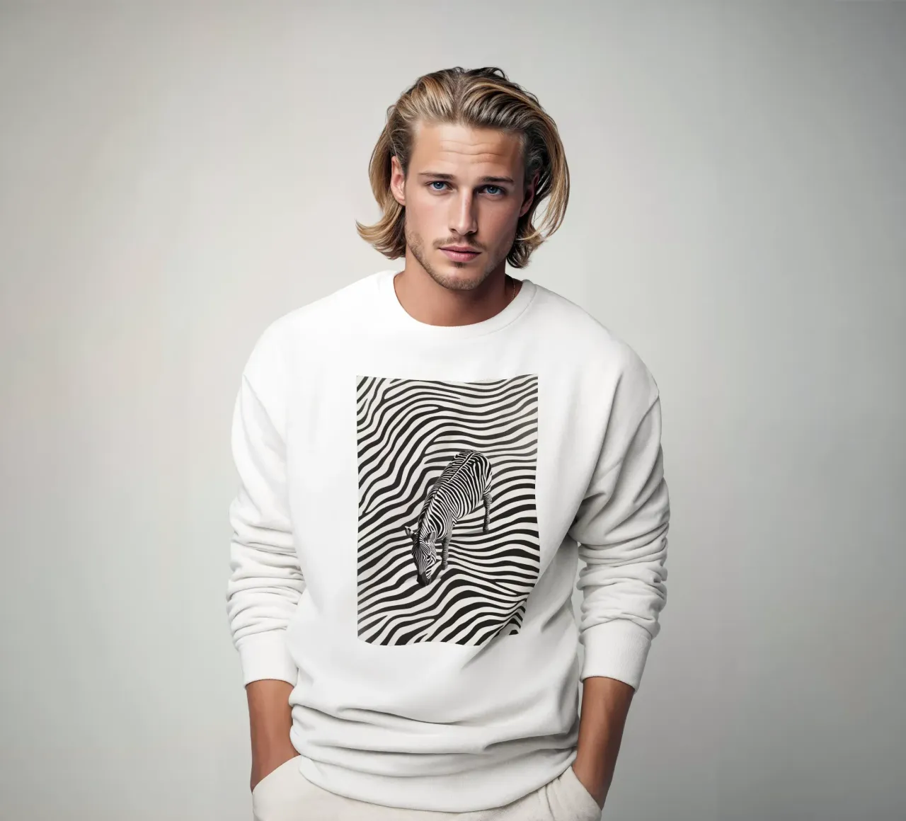 Strisce zebrate | Line art Op-Art felpa da Autofocus