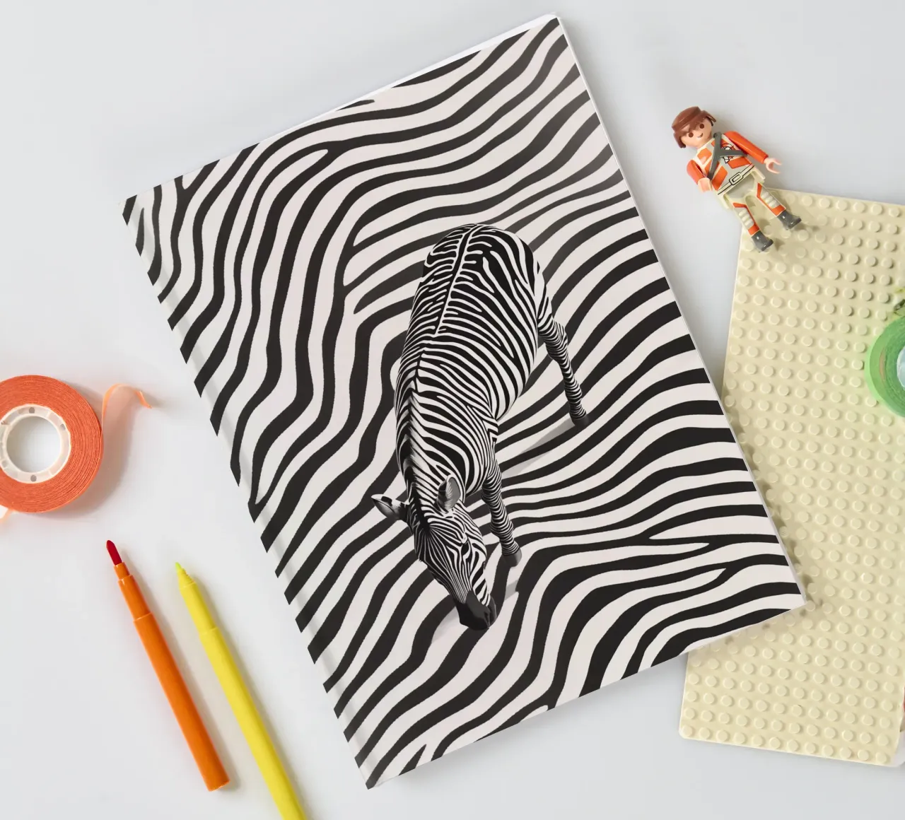 Zebra stripes | Op-Art line art notebook by Autofocus