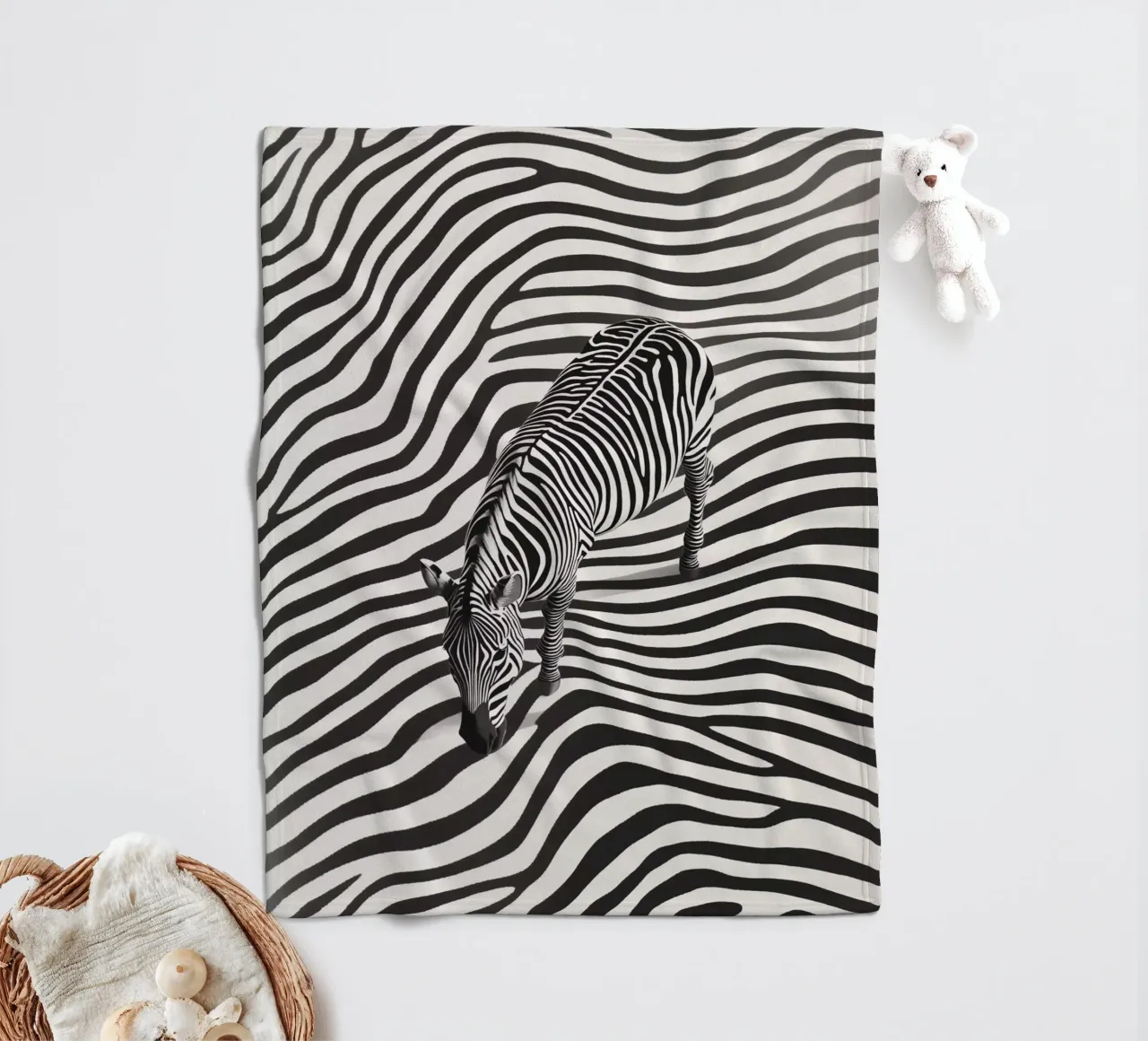 Strisce zebrate | Line art Op-Art coperta in pile da Autofocus