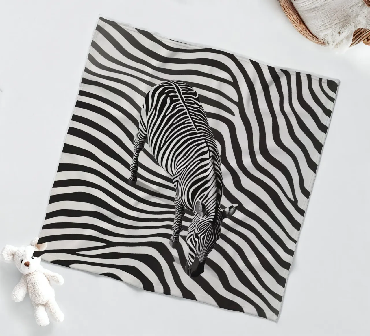 Strisce zebrate | Line art Op-Art coperta in pile da Autofocus
