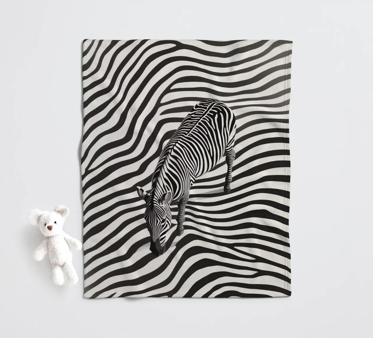 Strisce zebrate | Line art Op-Art coperta in pile da Autofocus