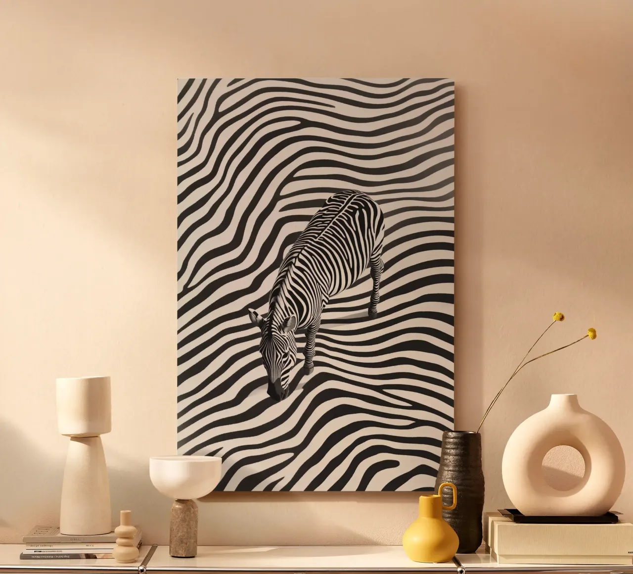 Zebra stripes | Op-Art line art alu-dibond by Autofocus