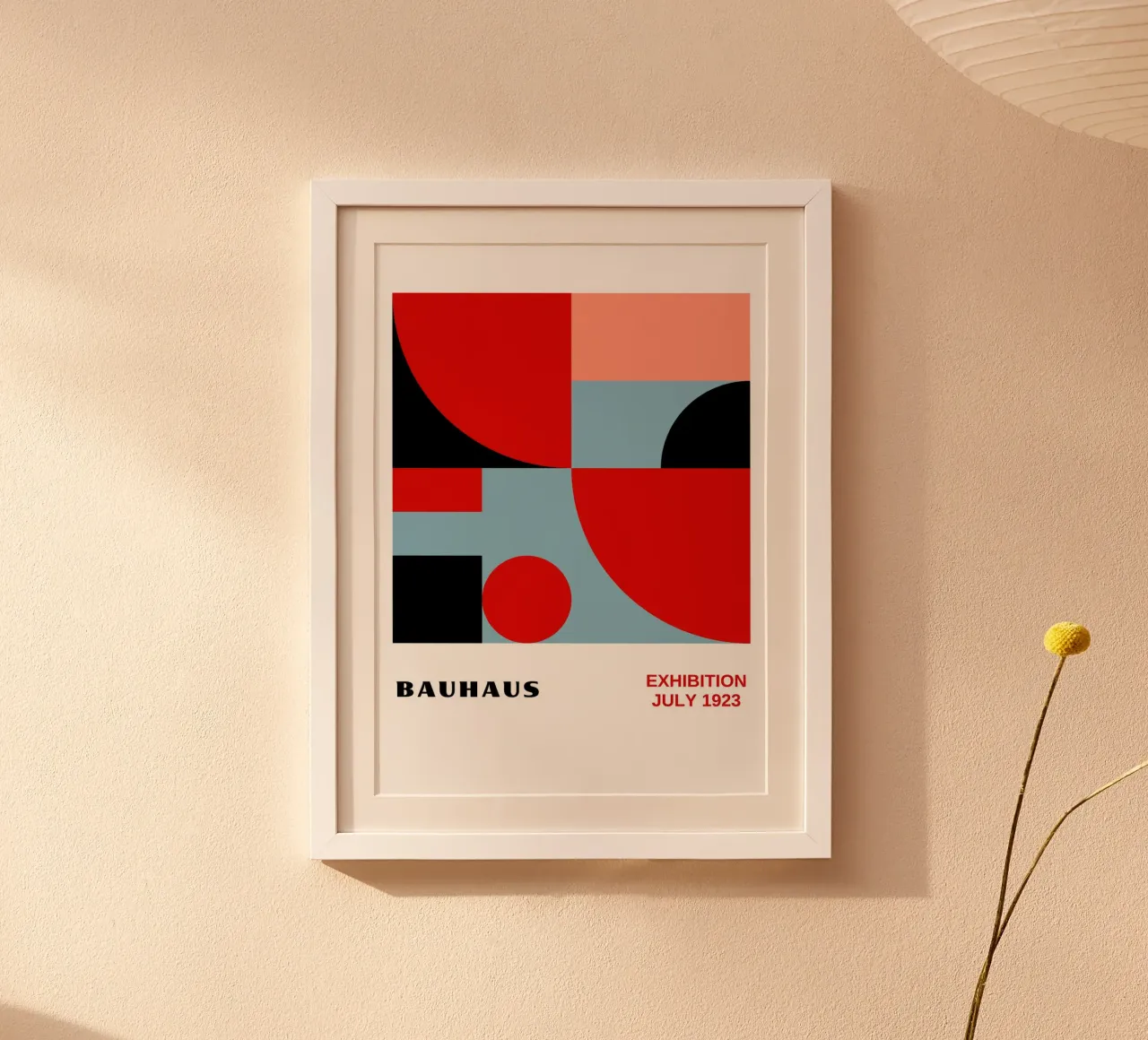 Rot & Pastellfarbener Block - Bauhaus-Geometrie 1923 Hahnemühle von Grungeo
