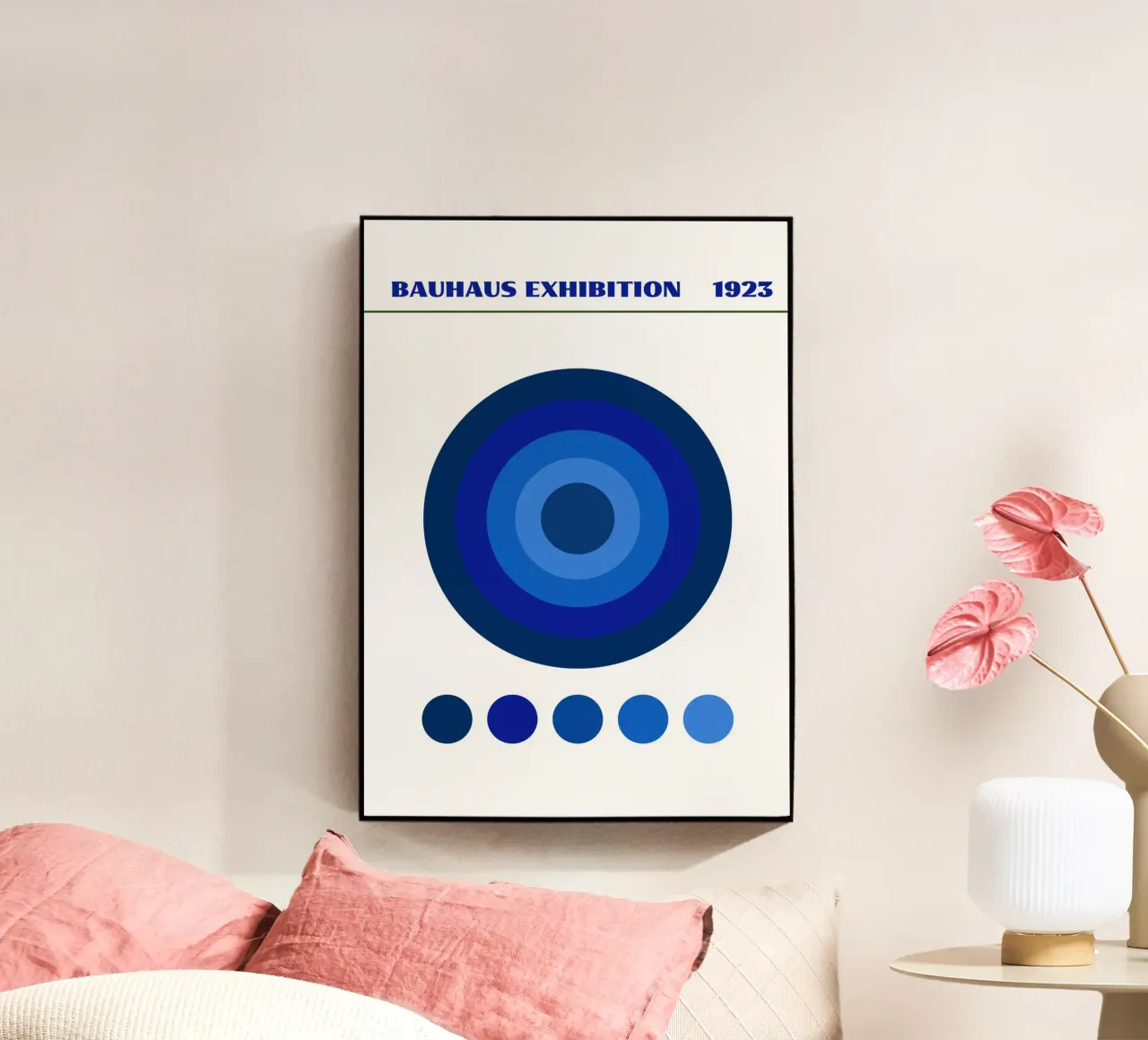 Cerchi concentrici blu - Studio del colore in stile Kandinsky plexiglass da Grungeo