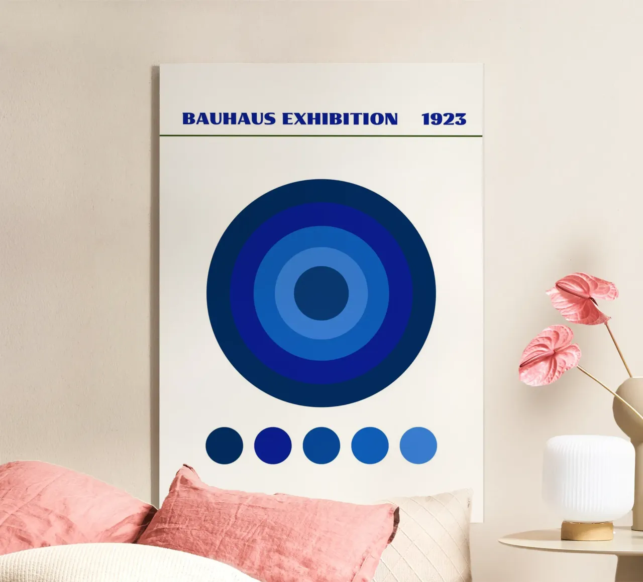 Cerchi concentrici blu - Studio del colore in stile Kandinsky plexiglass da Grungeo