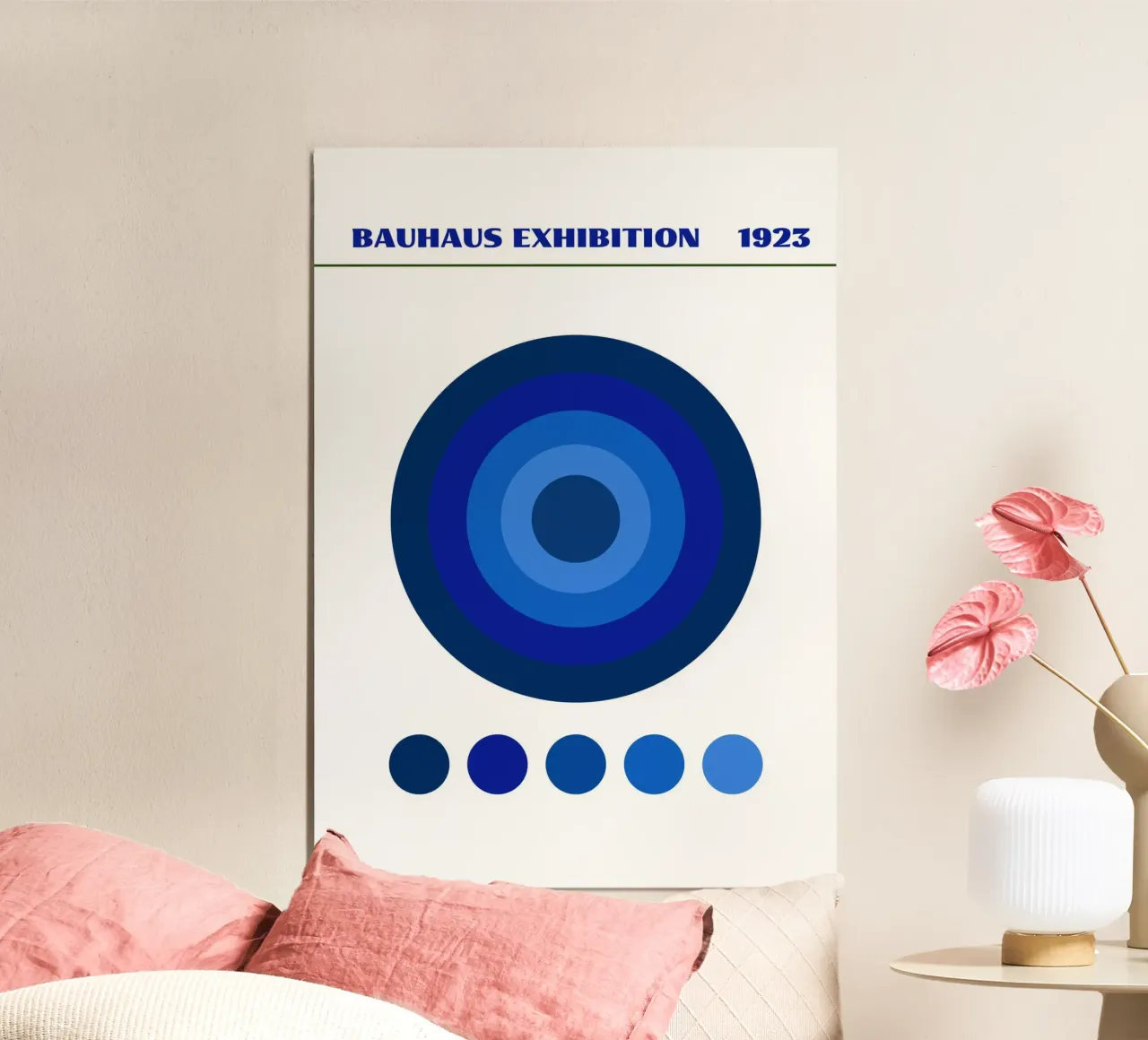 Círculos concéntricos azules - Estudio de color al estilo Kandinsky hahnemühle de Grungeo