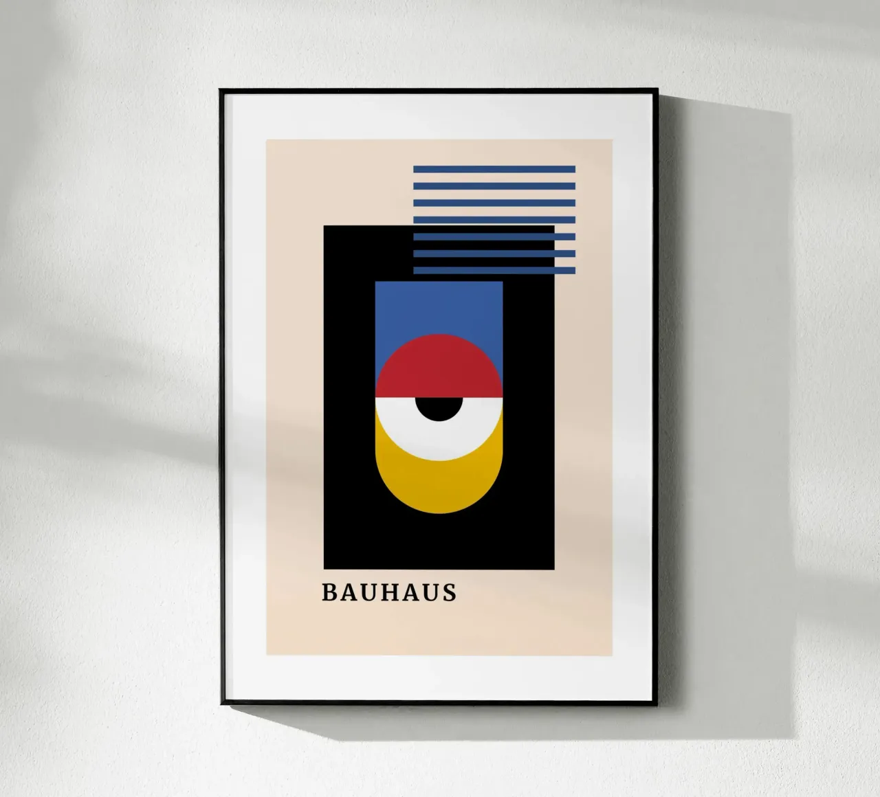 Bauhaus Primary Color Abstract | Geometric Layered Target Ar metacrilato de Grungeo