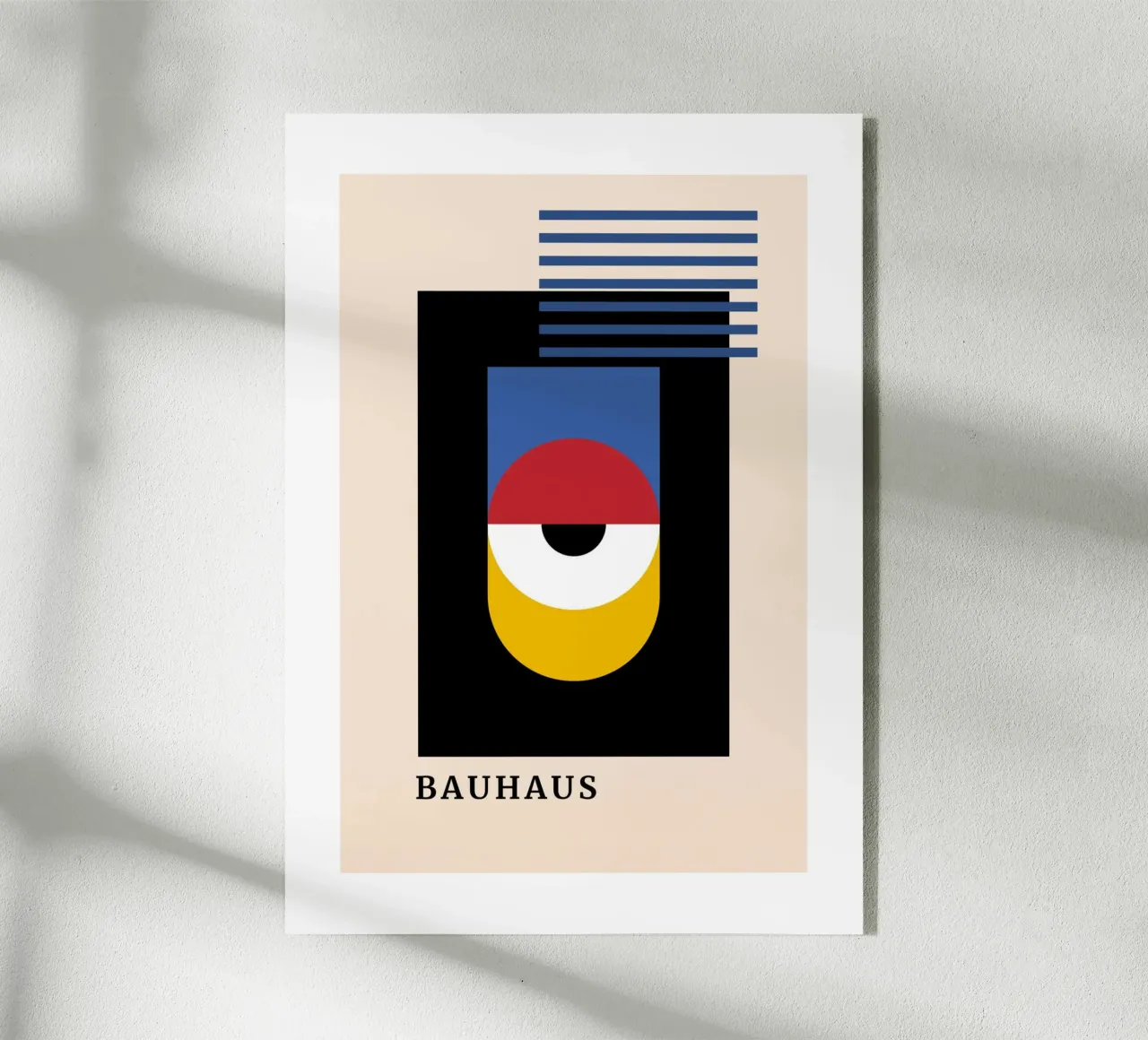 Bauhaus Primary Color Abstract | Geometric Layered Target Ar metacrilato de Grungeo