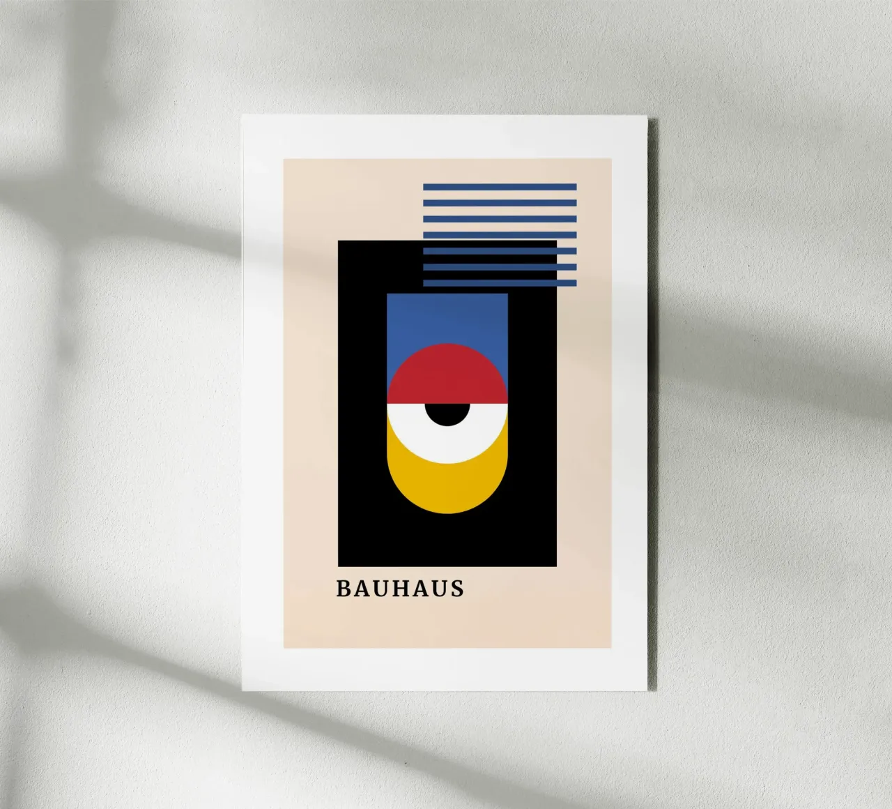 Bauhaus Primary Color Abstract | Geometric Layered Target Ar aluminio dibond de Grungeo