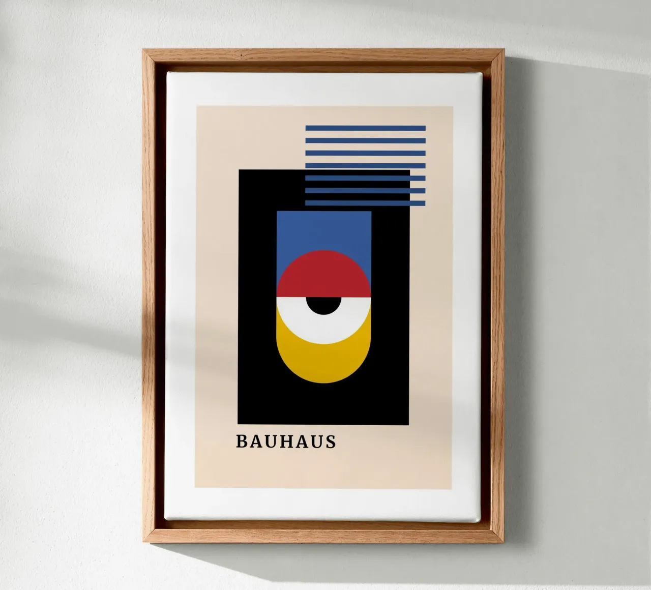 Bauhaus Primary Color Abstract | Geometric Layered Target Ar canvas by Grungeo