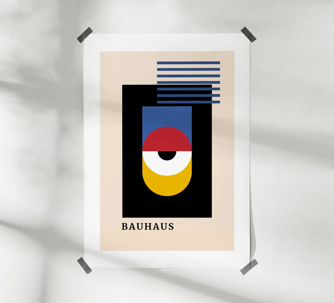 Bauhaus Primary Color Abstract | Geometric Layered Target Ar hahnemühle de Grungeo
