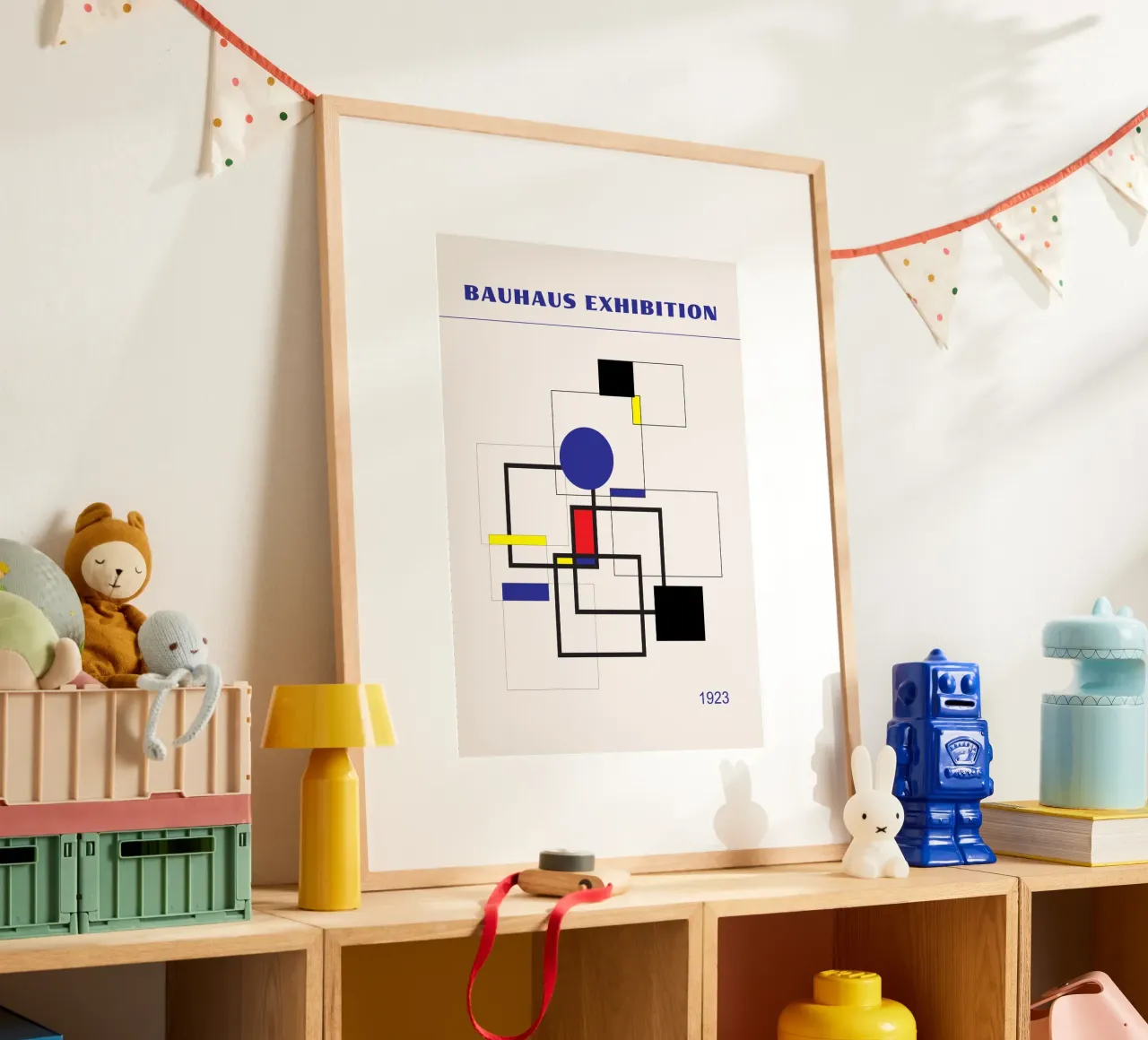 Bauhaus De Stijl Geometric Art | Primary Color Abstract Grid hahnemühle de Grungeo