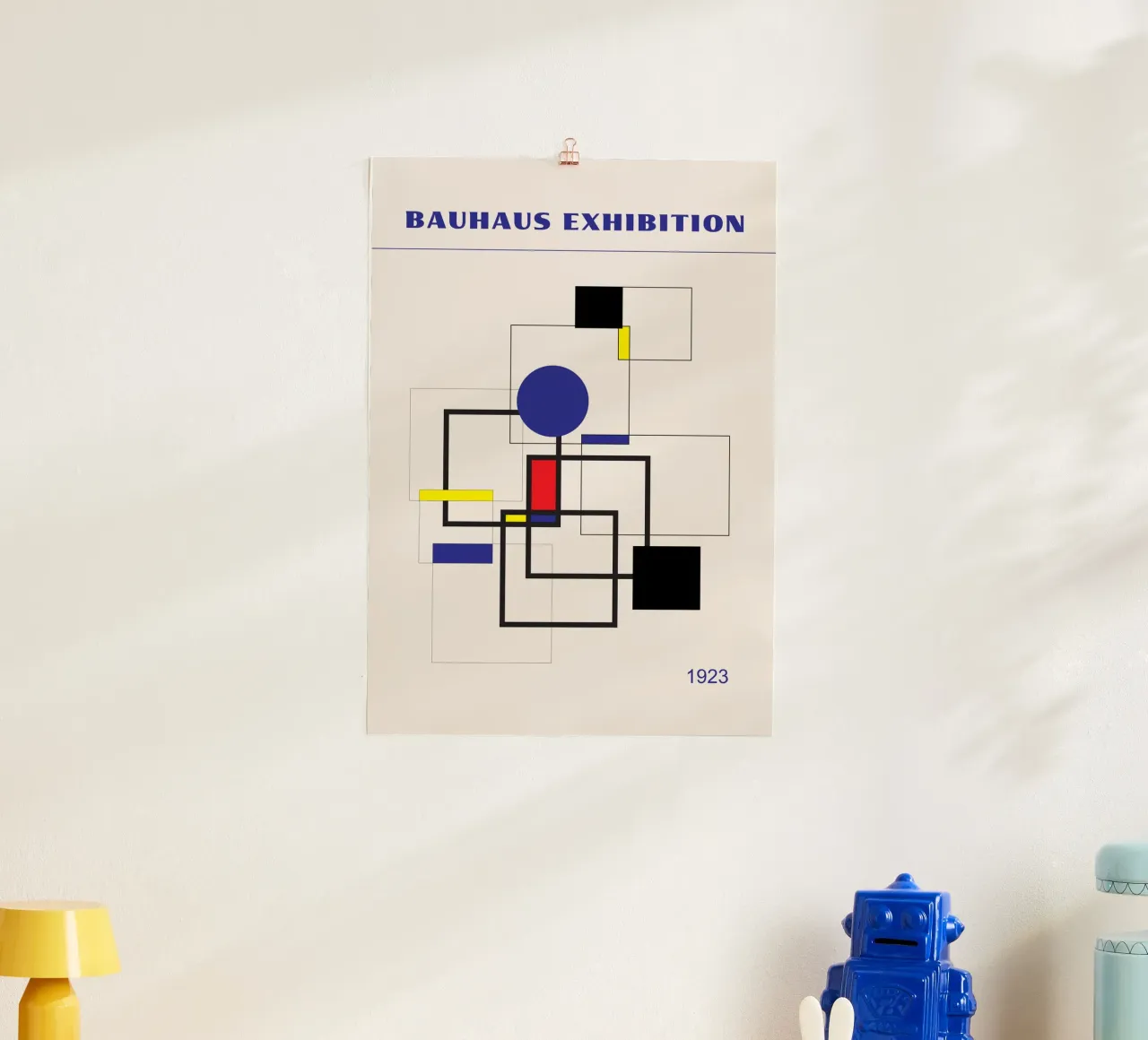 Bauhaus De Stijl Geometric Art | Primary Color Abstract Grid hahnemühle de Grungeo