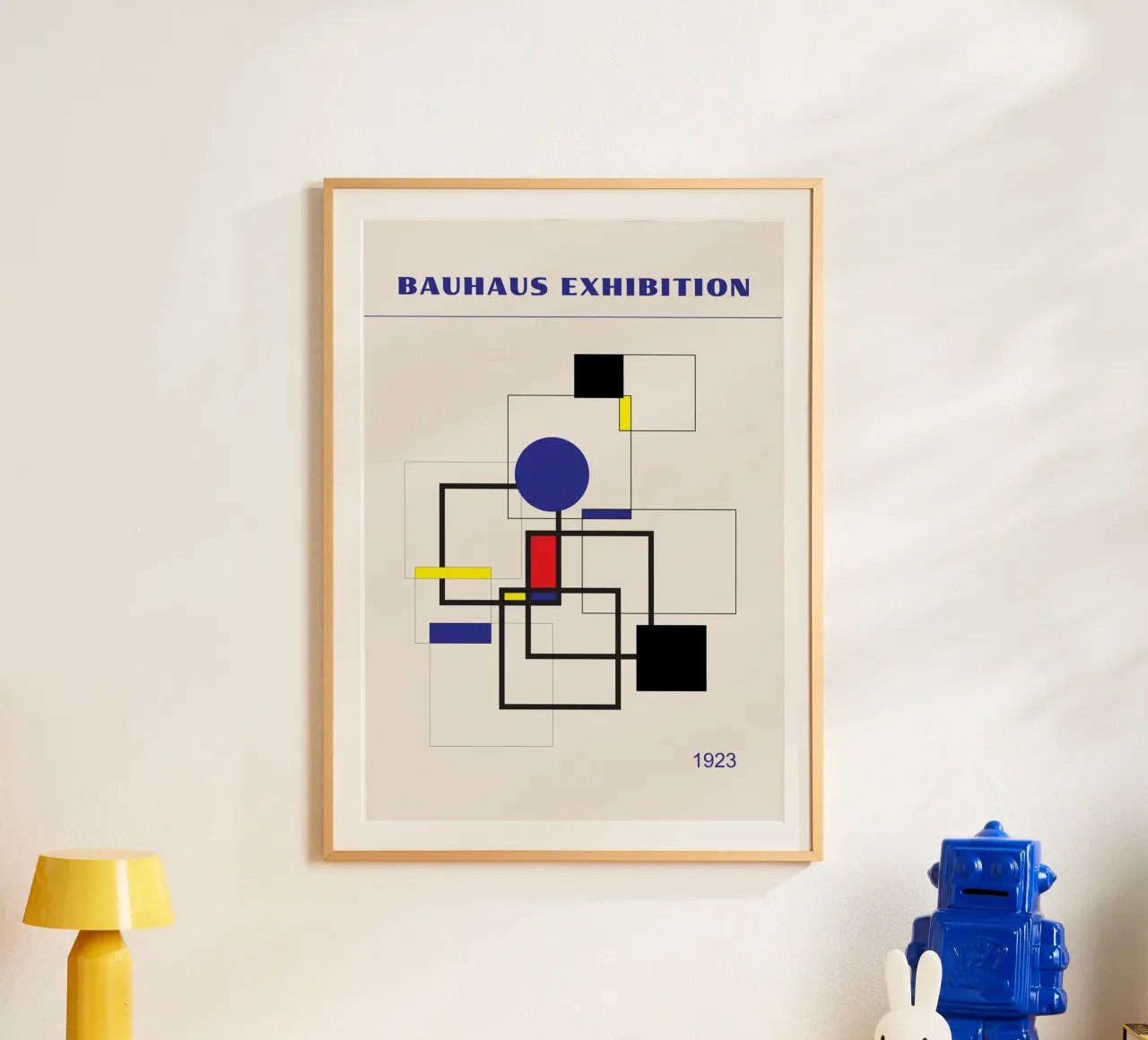Bauhaus De Stijl Geometric Art | Primary Color Abstract Grid hahnemühle de Grungeo