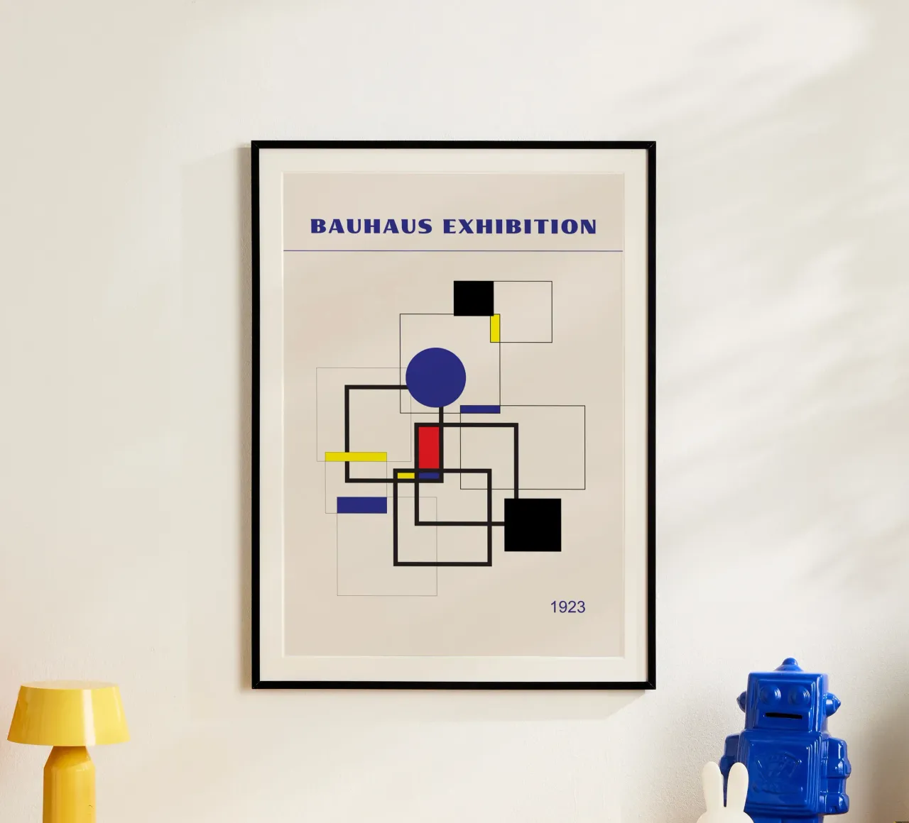 Bauhaus De Stijl Geometric Art | Primary Color Abstract Grid hahnemühle de Grungeo