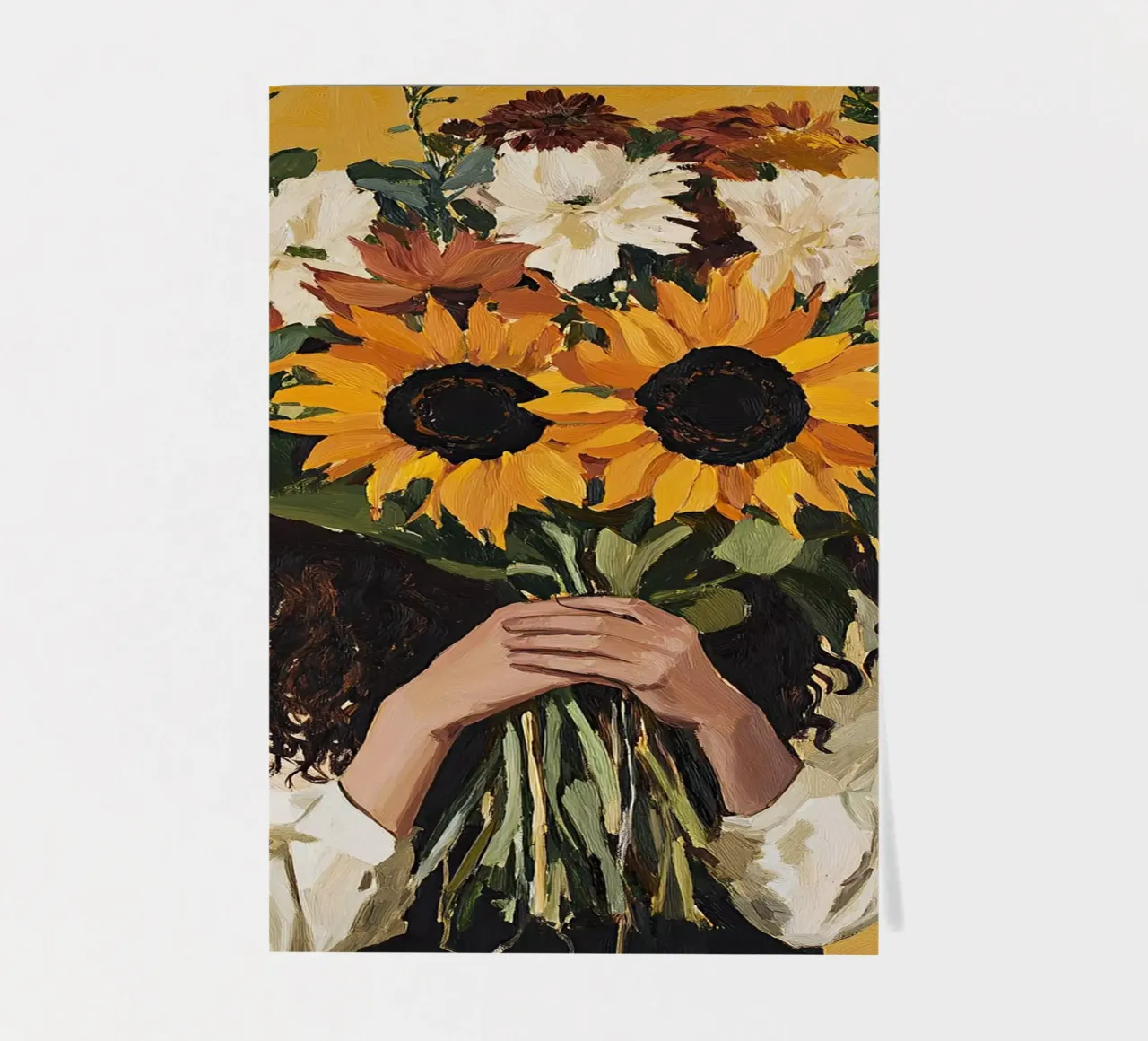 Blumenstrauß Sonnenblumen Geschenk Botanisch Blumen Öl Stickerbogen von Euphoria Theresa