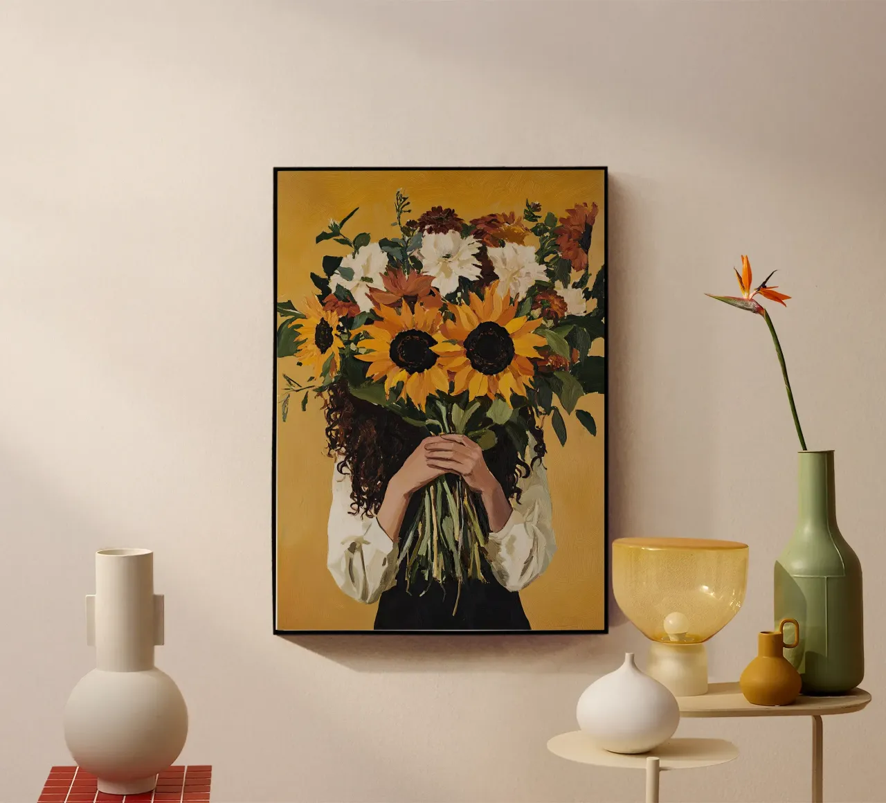 Bouquet di girasoli Regalo Botanico Fiori Olio plexiglass da Euphoria Theresa