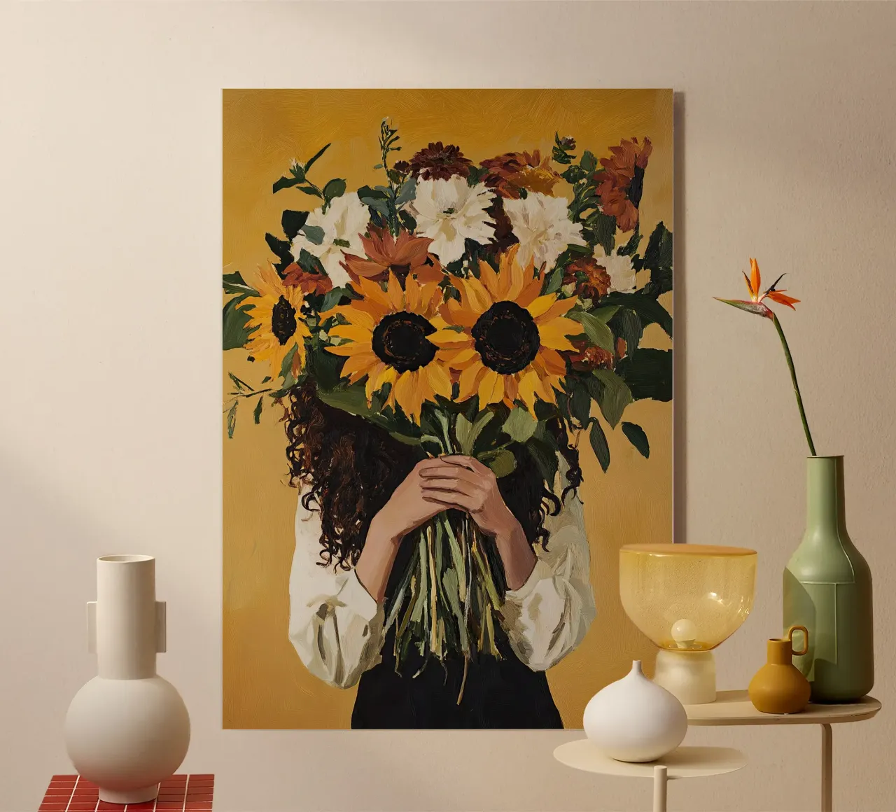 Bouquet di girasoli Regalo Botanico Fiori Olio plexiglass da Euphoria Theresa