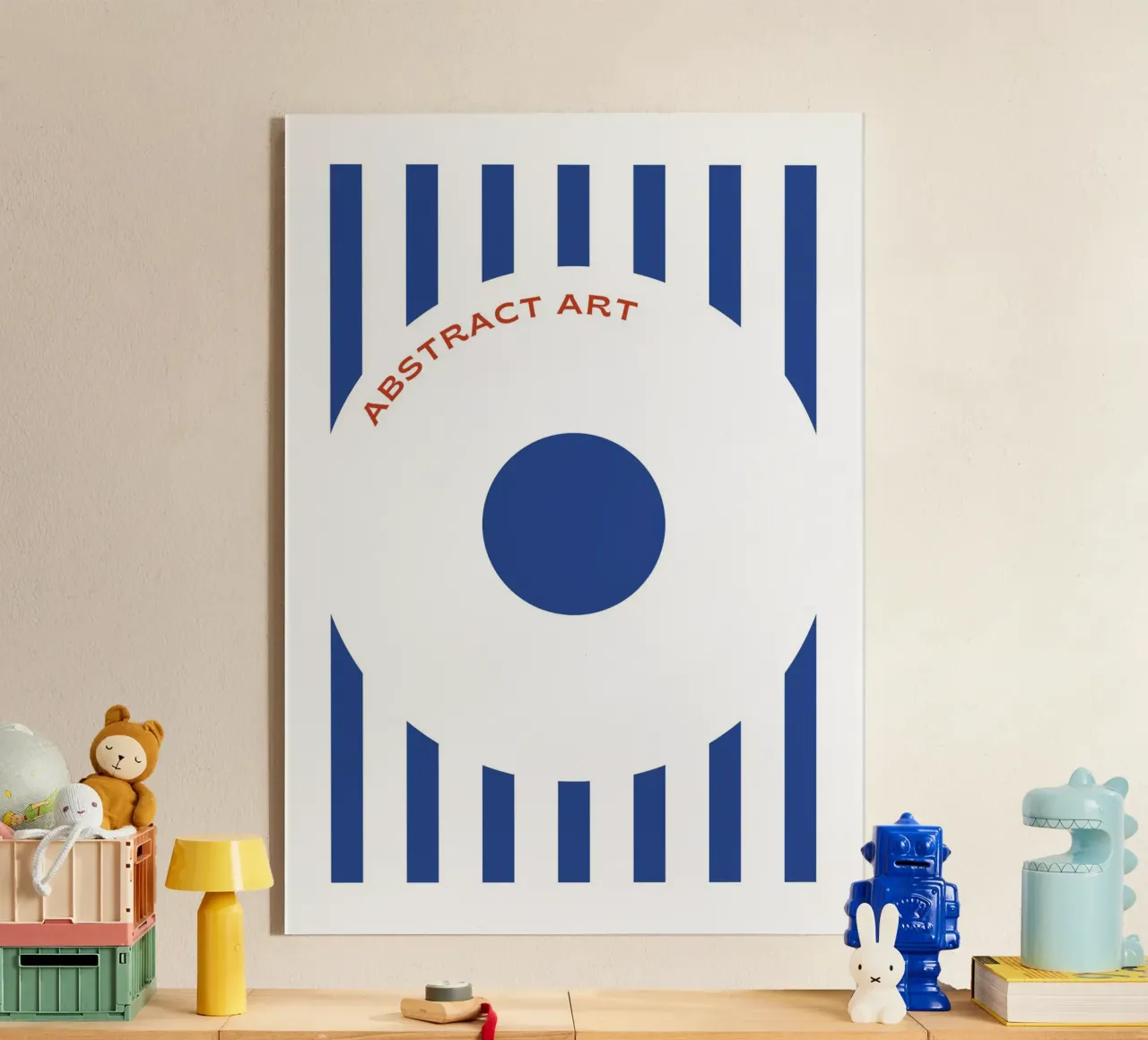 Bauhaus Abstract Target Print | Minimalista Raya Azul Círculo metacrilato de Grungeo