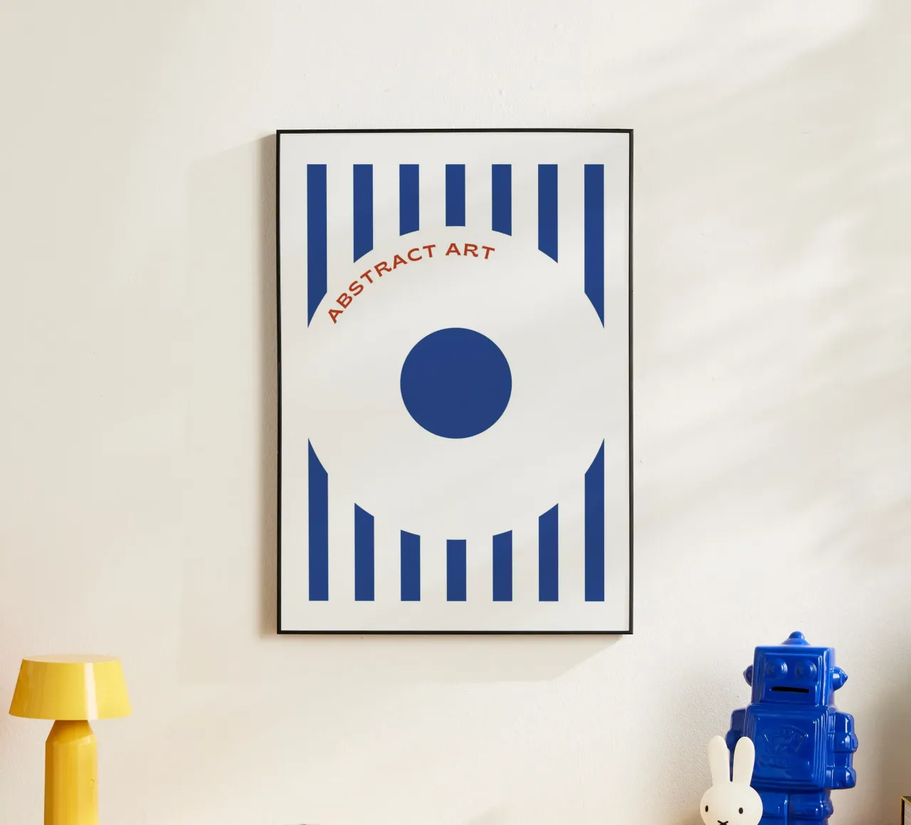 Bauhaus Abstract Target Print | Minimalista Raya Azul Círculo aluminio dibond de Grungeo